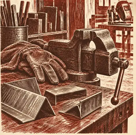 Illustration of fabrication businesses equipment and workspace